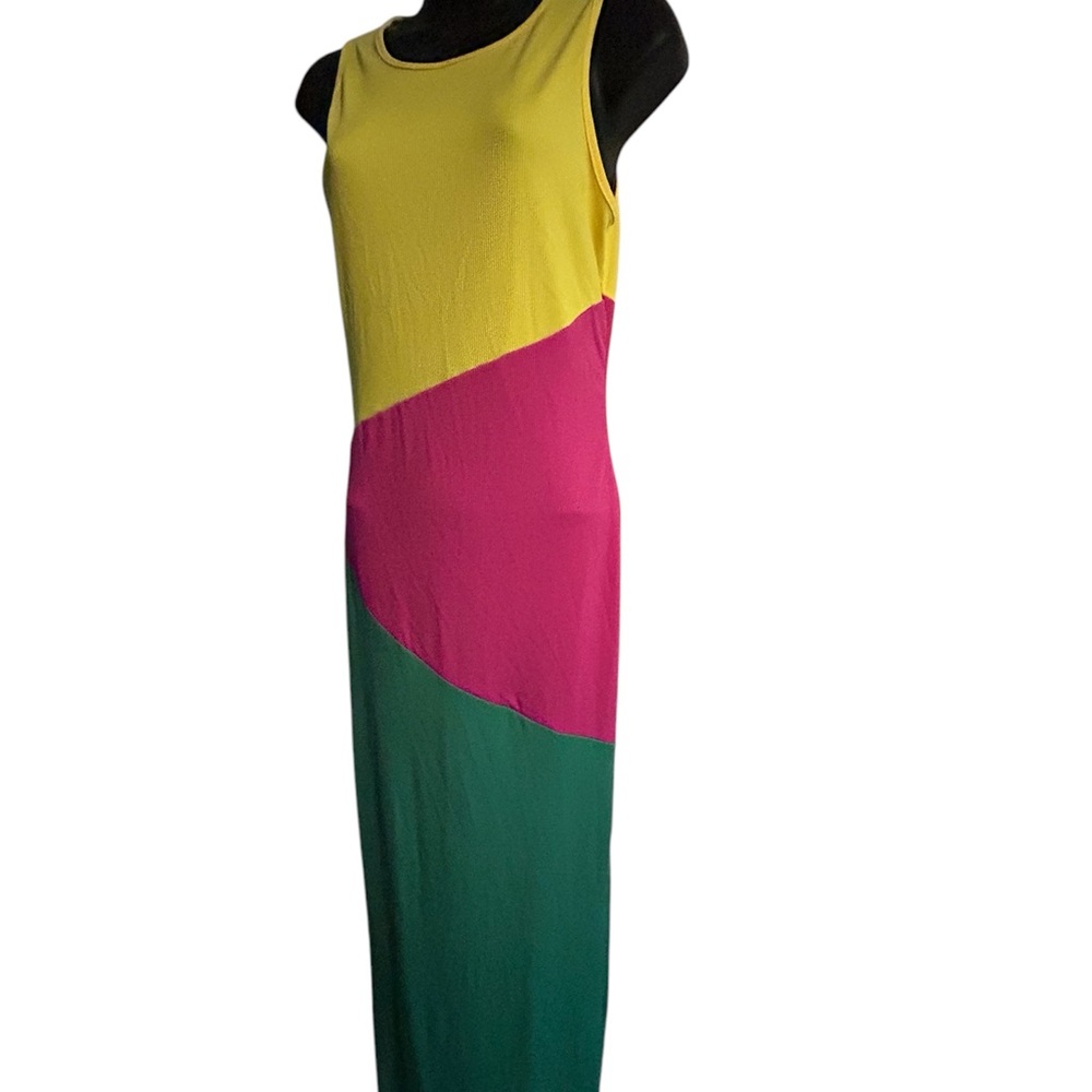Colorblock Sleeveless Maxi Dress